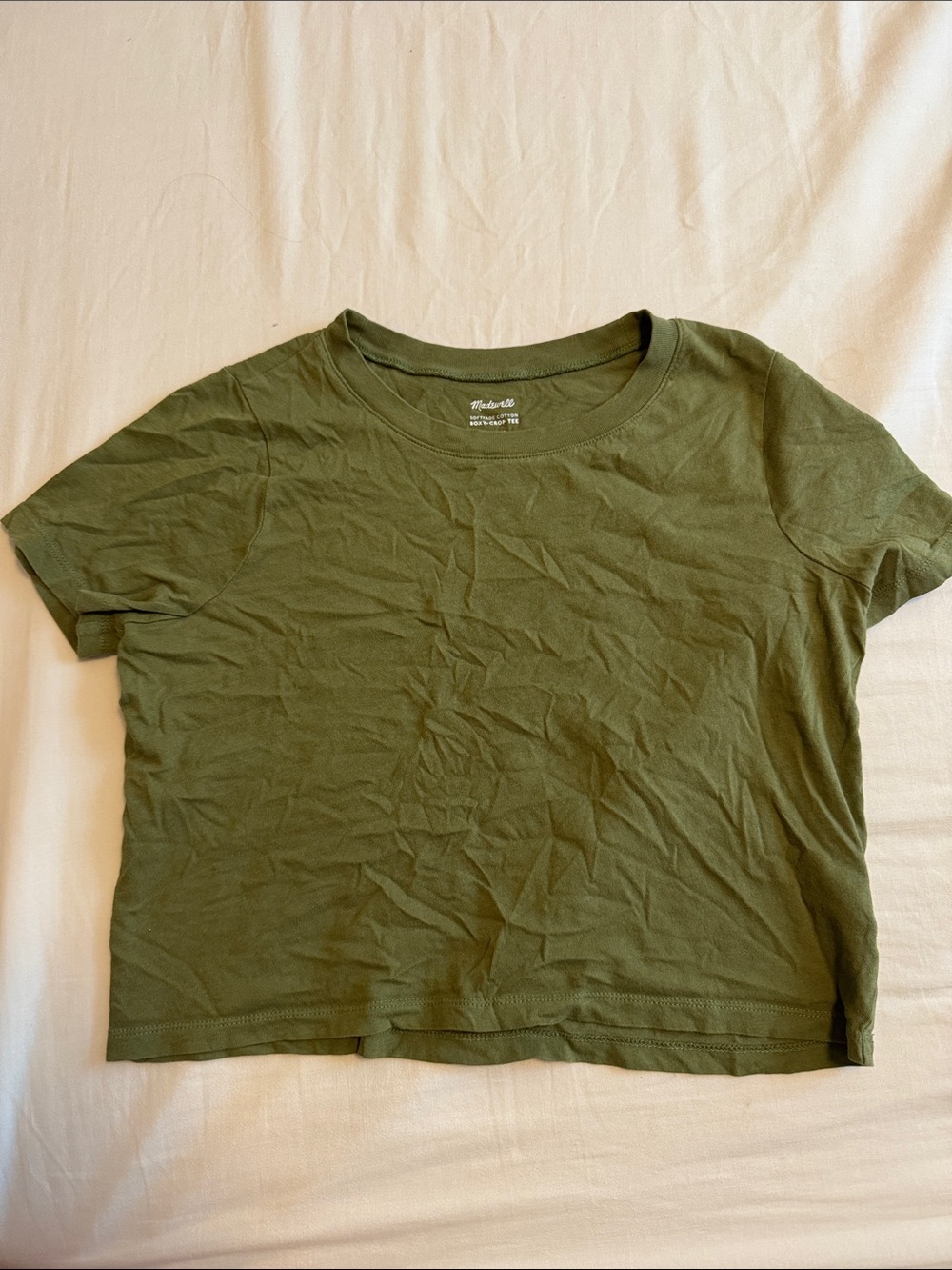 Madewell Olive Cropped Crewneck Tee